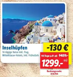 Lidl Inselhüpfen 14-tägige Reise inkl. Flug Angebot
