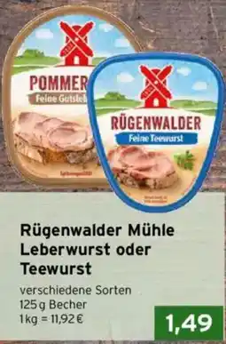 CAP Markt Rügenwalder Mühle Leberwurst oder Teewurst Angebot