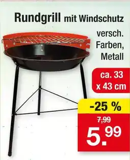 Zimmermann Rundgrill mit windschutz Angebot