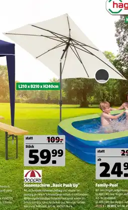 Hagebau Doppler sonnenschirm 'basic push up' Angebot