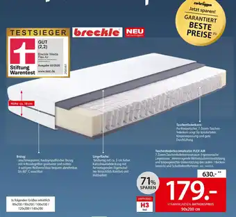 Zurbrüggen Brekle taschenfederkernmatratze flex air Angebot