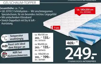 Zurbrüggen Gelschaum-topper ca. 90x100 cm Angebot