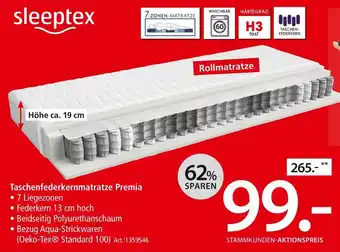 Zurbrüggen Sleeptex taschenfederkernmatratze premia Angebot