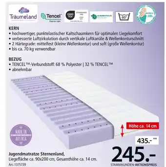 Zurbrüggen Träumeland jugendmatratze sternenland Angebot