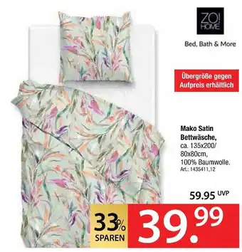 Zurbrüggen Zo! home mako satin bettwäsche Angebot