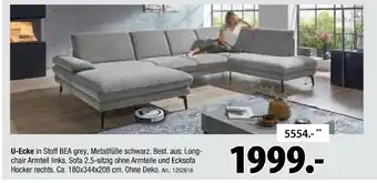 Zurbrüggen U-ecke in stoff bea grey Angebot