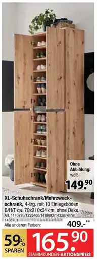 Zurbrüggen Xl-schuhschrank/mehrzweckschrank Angebot