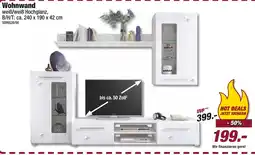 Poco Wohnwand weiß/weiß hochglanz Angebot