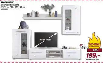 Poco Wohnwand weiß/weiß hochglanz Angebot