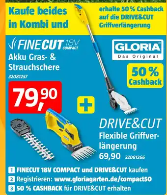 Bauhaus Gloria akku gras- & strauchschere Angebot
