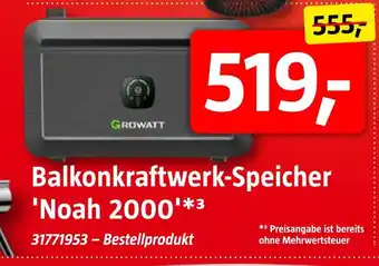 Bauhaus Balkonkraftwerk-speicher 'noah 2000' Angebot