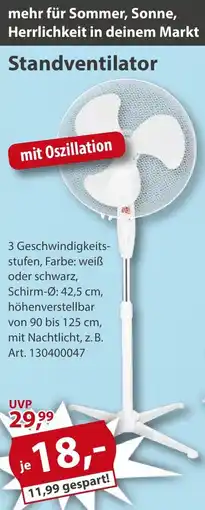 Sonderpreis Baumarkt Standventilator Angebot