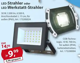 Sonderpreis Baumarkt LED-Strahler oder LED-Werkstatt-Strahler Angebot