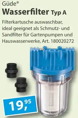 Sonderpreis Baumarkt Güde Wasserfilter Typ A Angebot
