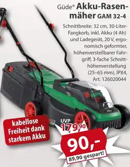 Sonderpreis Baumarkt Güde Akku-Rasenmäher GAM 32-4 Angebot
