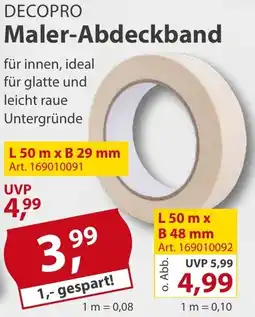 Sonderpreis Baumarkt DECOPRO Maler-Abdeckband Angebot