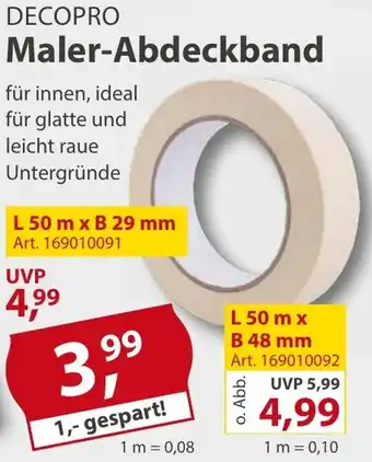 Sonderpreis Baumarkt DECOPRO Maler-Abdeckband Angebot
