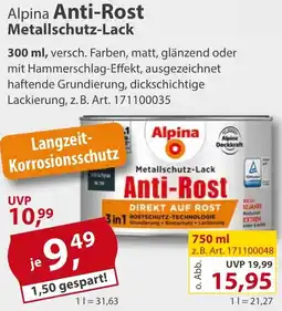 Sonderpreis Baumarkt Alpina Anti-Rost Metallschutz-Lack Angebot
