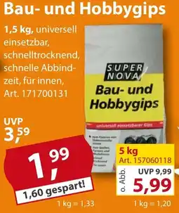 Sonderpreis Baumarkt SUPER NOVA Bau- und Hobbygips Angebot