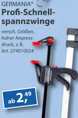 Sonderpreis Baumarkt GERMANIA Profi-Schnellspannzwinge Angebot
