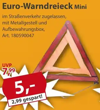 Sonderpreis Baumarkt Euro-Warndreieck Mini Angebot