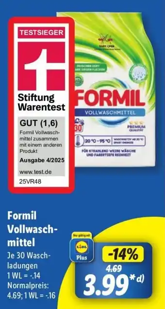 Lidl Formil Vollwasch- mittel Angebot