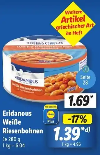 Lidl Eridanous Weiße Riesenbohnen Angebot