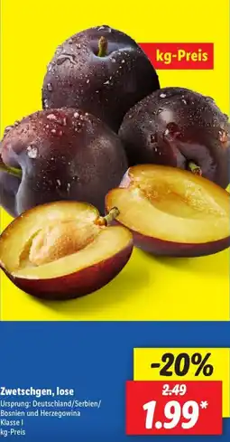 Lidl Zwetschgen, lose Angebot