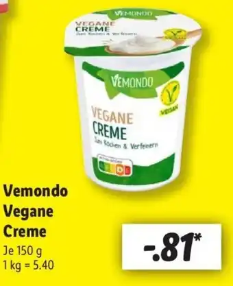 Lidl Vemondo Vegane Creme Angebot