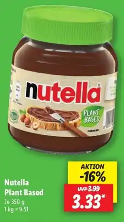 Lidl Nutella Plant Based Angebot