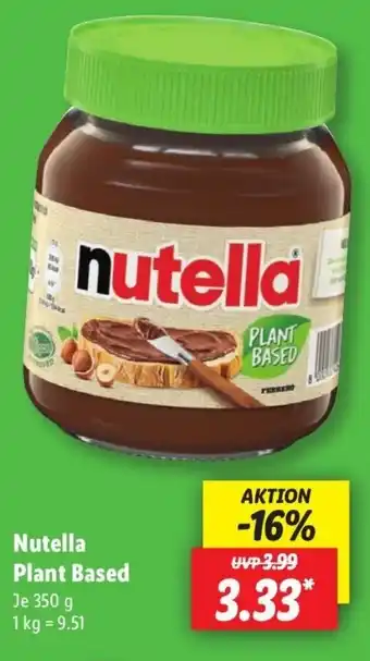 Lidl Nutella Plant Based Angebot