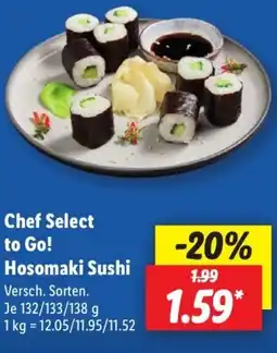 Lidl Chef Select to Go! Hosomaki Sushi Angebot
