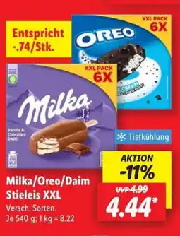 Lidl Milka/Oreo/Daim Stieleis XXL Angebot