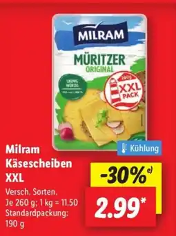 Lidl Milram Käsescheiben XXL Angebot