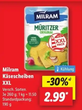 Lidl Milram Käsescheiben XXL Angebot