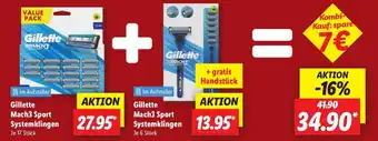 Lidl Gillette Mach3 Sport Systemklingen Je 17 Stück + Mach3 Sport Systemklingen Je 6 Stück Angebot