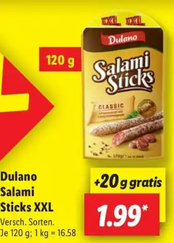 Lidl Dulano Salami Sticks XXL Angebot