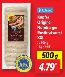 Lidl Kupfer Original Nürnberger Rostbratwurst XXL Angebot