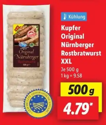 Lidl Kupfer Original Nürnberger Rostbratwurst XXL Angebot