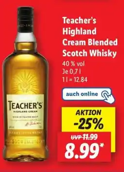 Lidl Teacher's Highland Cream Blended Scotch Whisky Angebot