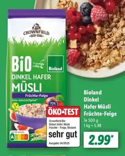 Lidl Bioland Dinkel Hafer Müsli Früchte-Feige Angebot