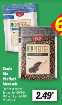 Lidl Kania Bio Pfeffer/ Meersalz Angebot