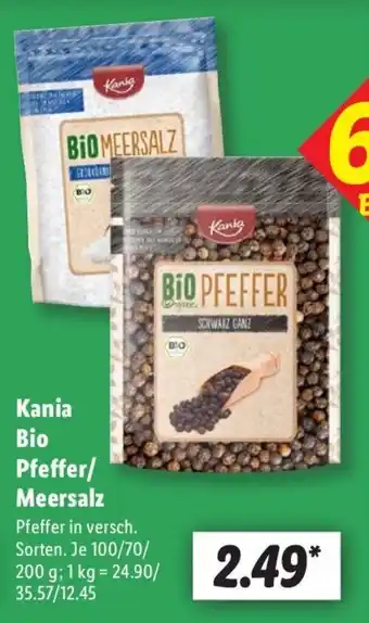 Lidl Kania Bio Pfeffer/ Meersalz Angebot