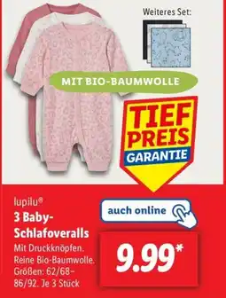 Lidl lupilu 3 Baby- Schlafoveralls Angebot