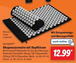 Lidl sensiplast Akupressurmatte mit Kopfkissen Angebot