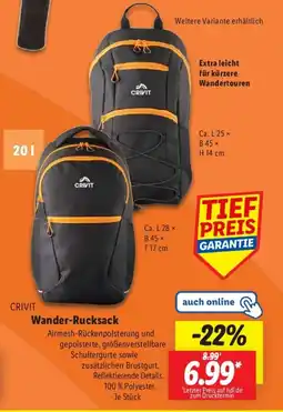 Lidl CRIVIT Wander-Rucksack Angebot