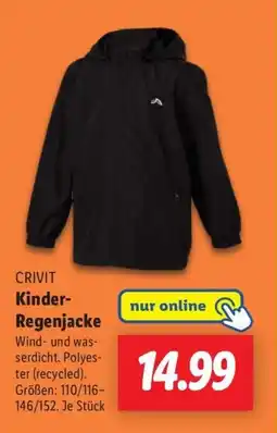 Lidl CRIVIT Kinder- Regenjacke Angebot