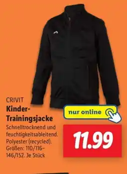 Lidl CRIVIT Kinder- Trainingsjacke Angebot