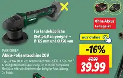 Lidl PARKSIDE Akku-Poliermaschine 20V Angebot