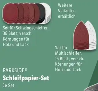 Lidl PARKSIDE Schleifpapier-Set Angebot